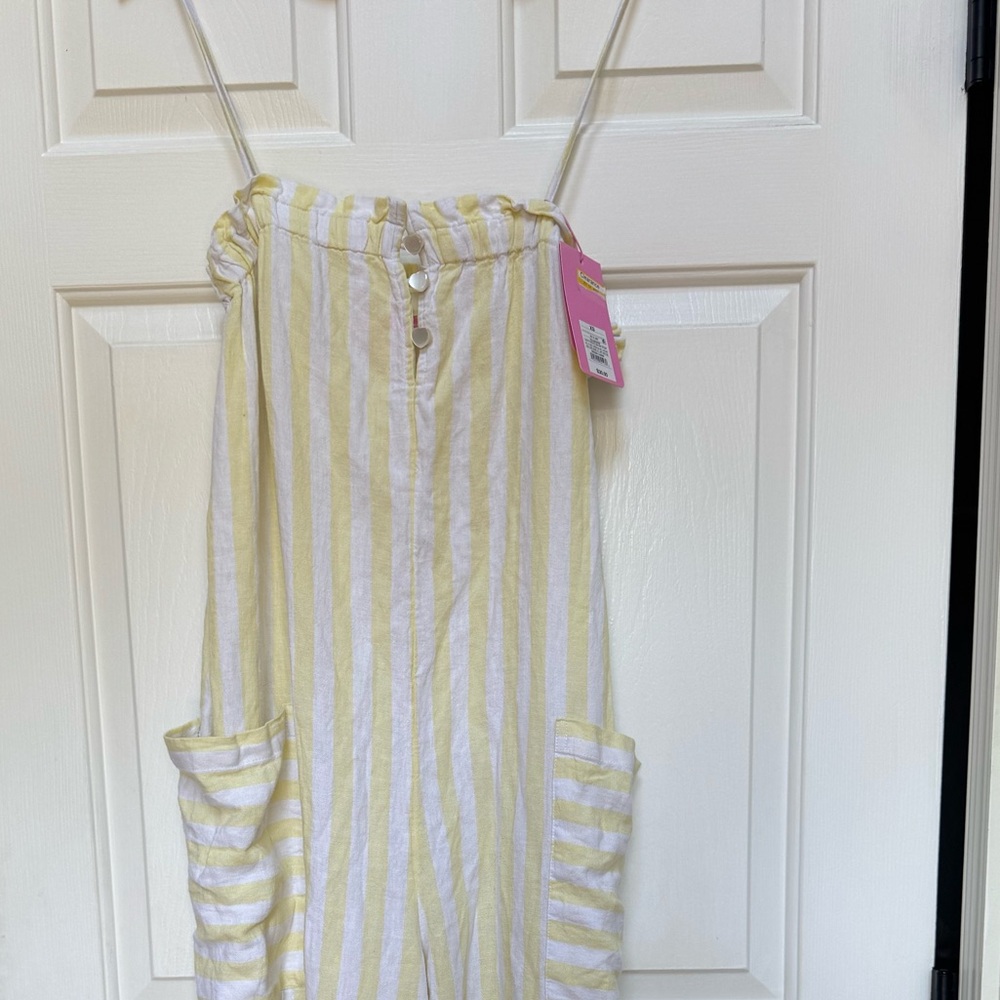 Stoney Clover Lane Yellow and White Striped Jumpsuit/Romper XS
